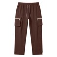 thumbnail image 6 of MXALUOB Cargo Pants for Men Waffle Knit Drawstring Waist Casual Pant Solid Color Workout Running Trousers with Zipper Pockets, 6 of 7