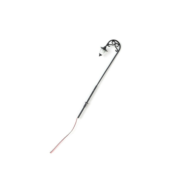 Bearachild Modelo de lámpara de vía férrea para exteriores, 1:87, poste de luz LED de Metal para parques, patios, jardín, luz de pista en miniatura, Artesanía Negro (blanco cálido) Bearachild HA066593-02