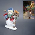 thumbnail image 1 of Navidad iluminada escultura de muñeco de nieve decoraciones de muñeco de nieve de resina favores de fiesta de Navidad JShteea El nuevo, 1 of 9