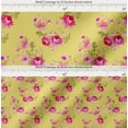 thumbnail image 2 of Soimoi Cotton Cambric Fabric Leaves,Rose & Peony Floral Print Fabric by The Yard 56 Inch Wide, 2 of 7