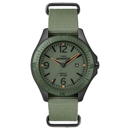Timex T49932 Expedition Camper Aluminum Ring & Green Nylon Slip Thru Strap Watch