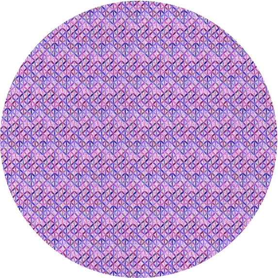 Ahgly Company Indoor Round Patterned Mauve Purple Area Rugs, 3' Round