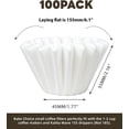 thumbnail image 2 of Filtros de café pequeños para 1-2 tazas, 100 unidades de filtro de papel desechable con cesta, compatible con Kalita Wave Dripper 155 Series, cafetera de porción individual, para café de filtro y, 2 of 7