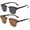 Blackgolden+leopard (Polarized), variant on 2 pack Unisex polarized sunglasses, semi-rimless vintage style, with carrying case-USA