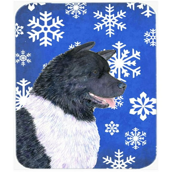 Akita Winter Snowflakes Holiday Mouse Pad, Hot Pad or Trivet