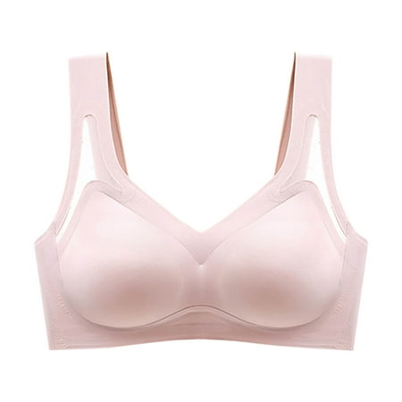 Gnurob Women s Seamless Bras No Underwire Bralette Push Up Bra Soft Wireless Comfort Bralettes Full Coverage Everyday Underwear Clearance Deals Pink Large