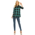 thumbnail image 4 of Haute Edition Women's Pattern and Solid 3/4 Roll Tab Sleeve Tunic Blouse Top, 4 of 7