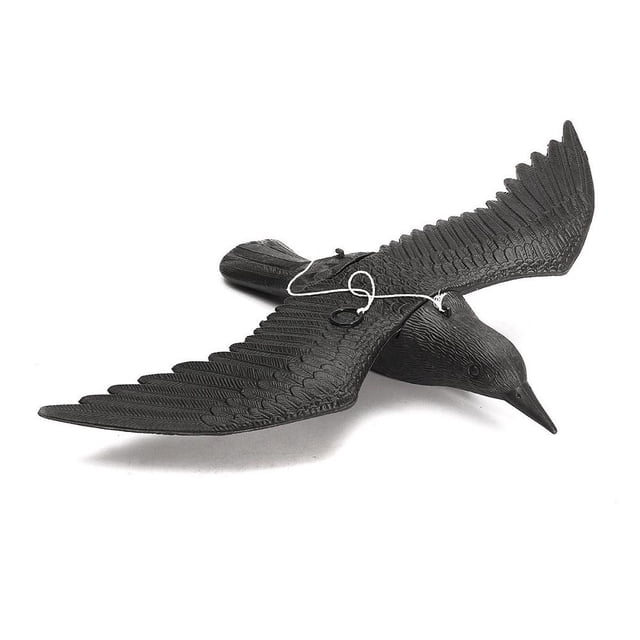 Modelo de Señuelo de Pájaro Volador Vivo de Plástico Negro Adorno de Señuelo de de