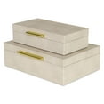thumbnail image 2 of Home Decorative Lusan Cream Faux Shagreen Rectangular Storage Box Set, 2 of 7