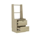 thumbnail image 5 of Hommoo 2 Drawers Nihgthstand with Charging Station, Modern Bedside Table with Night Light and Bookshelf, Natural, 5 of 7