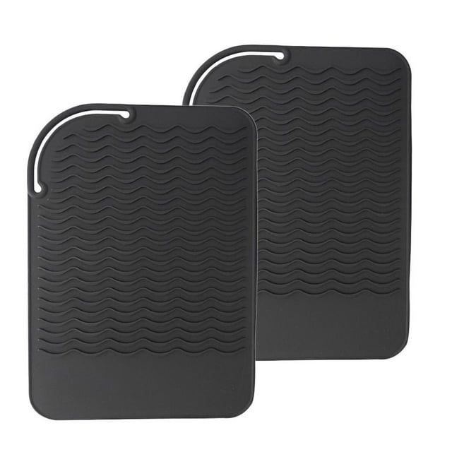 2 Piezas Pelo Protección A Prueba Alfombril De Silicona Antideslizante Negro Sunnimix Almohadilla a prueba de calor para el peinado del cabello