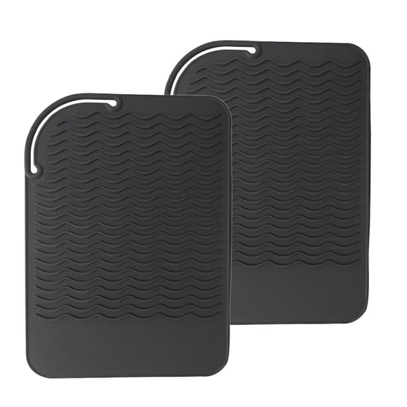 2 Piezas Pelo Protección A Prueba Alfombril De Silicona Antideslizante Negro Sunnimix Almohadilla a prueba de calor para el peinado del cabello