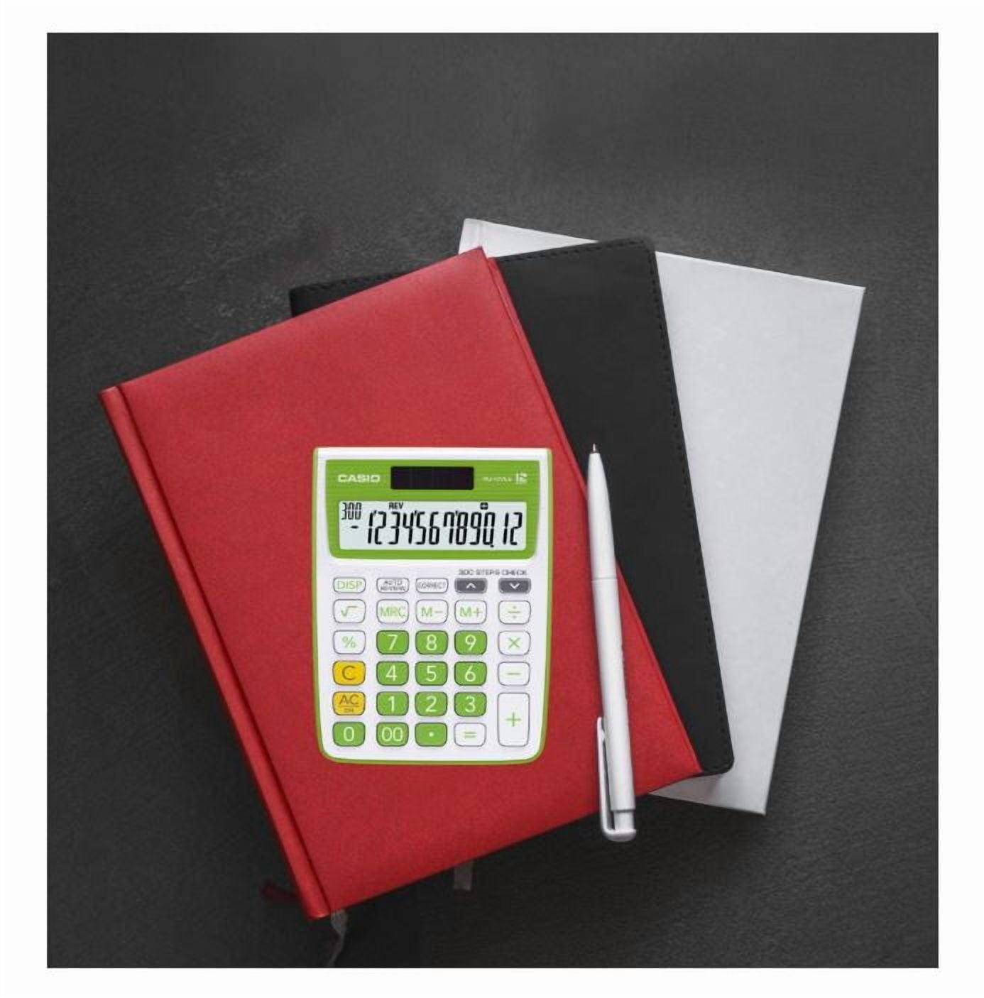 Casio MJ-12VCb-GN 300 Steps Check & Correct Colourful Desktop Calculator (Green)