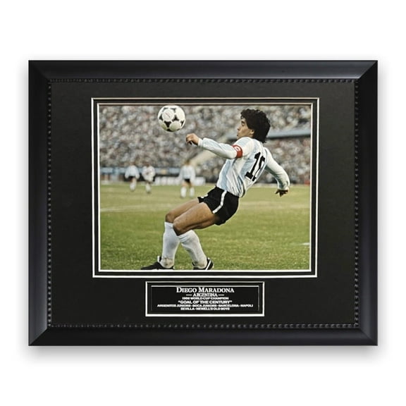 Diego Maradona Unsigned Photo Custom Framed to 11x14