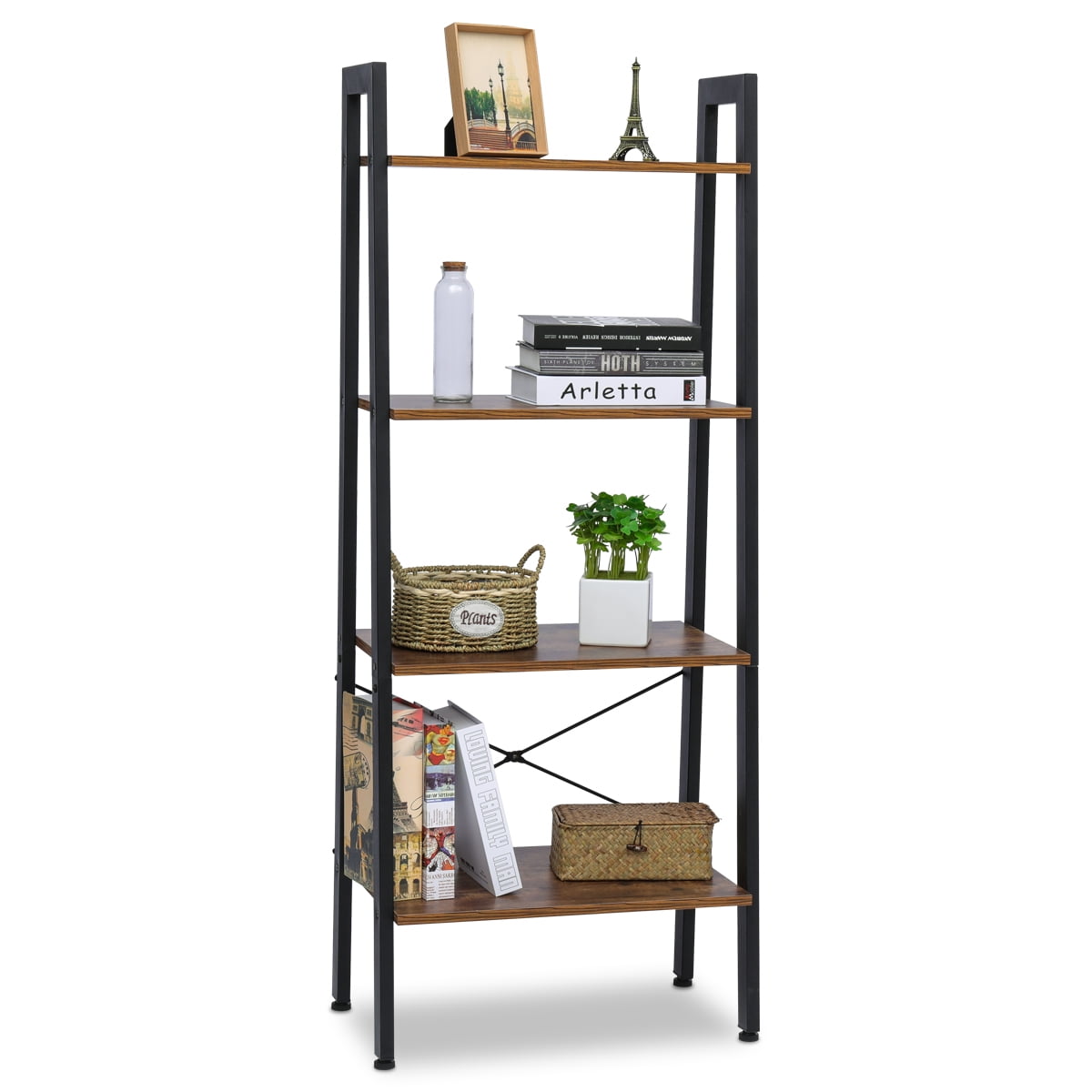 Spiksplinternieuw 1Pcs Industrial Shelf Ladder Bookshelf Organizer 4-Tier Bookshelf HV-14