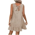 thumbnail image 5 of Axiiglly Beach Dress for Women Summer Casual Mini Dress Solid Color Backless Tank Dress Soft Loose Sleeveless Sundresses Flowy Party Vacation Dress, 5 of 5