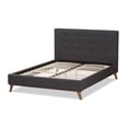 thumbnail image 4 of Baxton Studio Valencia Mid-Century Modern Fabric Full Size Platform Bed, Gray, 4 of 7