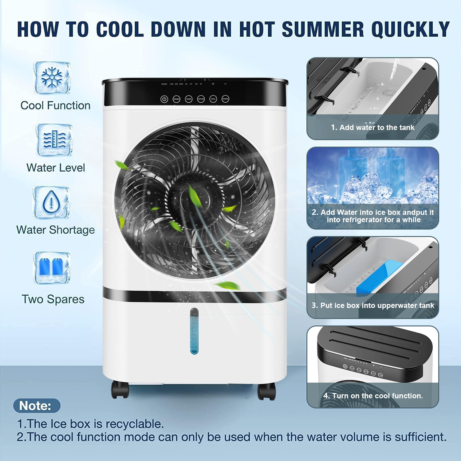 SUGIFT 301 Evaporative Air Cooler Portable Air Cooling Fan, White