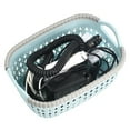 thumbnail image 2 of YBM Home Plastic Weave Wicker Storage Baskets, Blue, 2 of 2