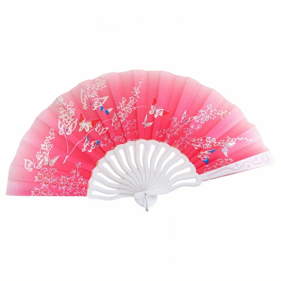 HIBIBUD Folding Fan Soft & Even Fan Surface Boots on the Ground Fan Metal Mounted Fan Axle Large Folding Fans for Dancing Style1