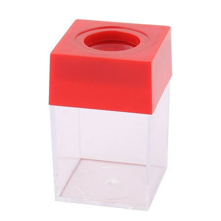 - Unique Bargains Office Plastic Square Shaped Paper Clip Dispenser Holder Box Case Container Red