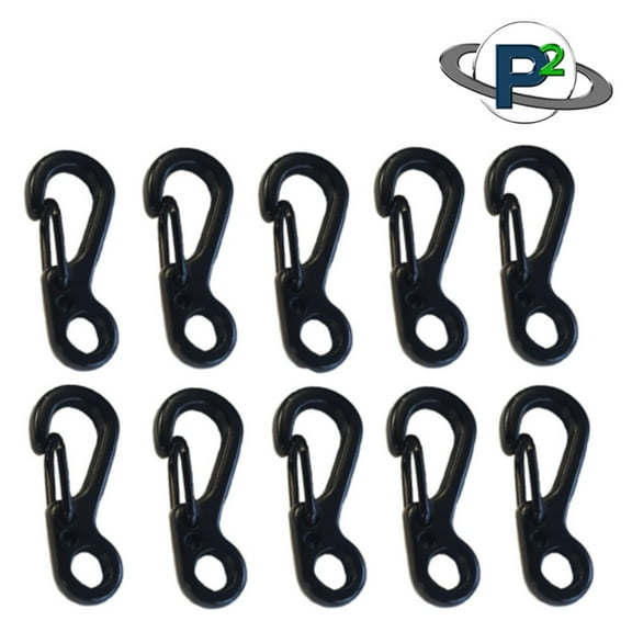 Paracord Planet 10PCS Mini SF Keychain Carabiner Clip - Black