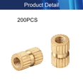 thumbnail image 4 of HUGFEGWE M3x8mm Female Thread Knurled Nuts,200PCS Hx5mm OD Brass Threaded Insert Embedment Nuts Hydraulic Welded Joint Injection Molding Assortment Kit for 3D Printing Injection Molding CJB91-24964, 4 of 7
