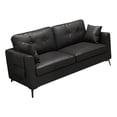 thumbnail image 2 of Sofá de cuero con 2 almohadas Perfecl Sofá de asiento profundo Negro 2 plazas, 2 of 8