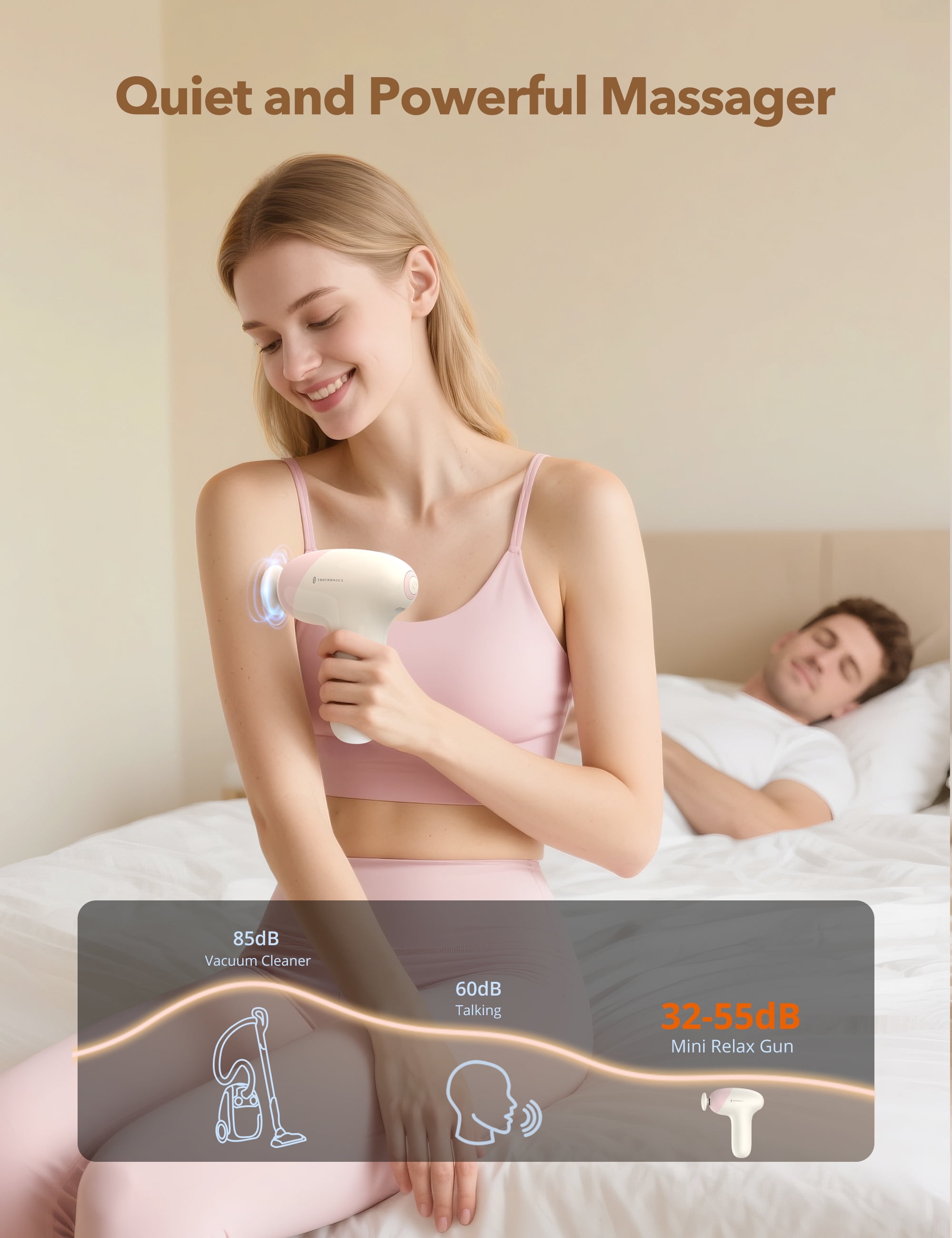 Massage Gun, Deep Tissue Percussion Muscle Massager Handheld Cordless Back Massager with 5 Speeds and 4 Heads(Black)
