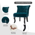 thumbnail image 3 of Modern Velvet Armless Accent Chairs Upholstered Button Single Sofa Wooden Legs Home Bedroom Adult Teal, 3 of 12