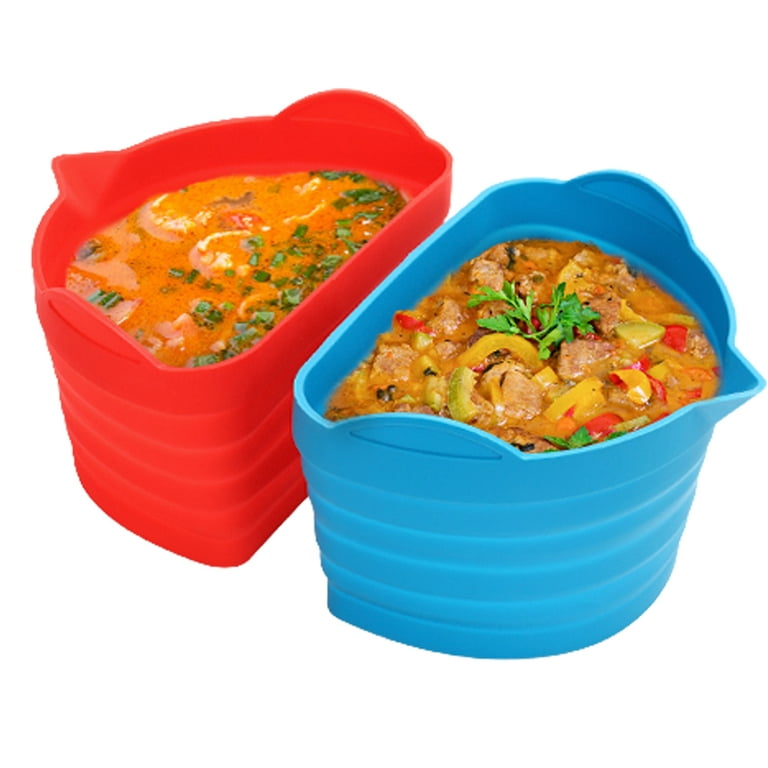  Silicone Crock Pot Liner-Crockpot Divider Insert Fit 6-8  Quarts, Reusable Slow Cooker Silicone Liner, Foldable&Dishwasher Safe  (Blue+Pink): Home & Kitchen