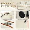 thumbnail image 3 of Muumblus 3-in-1 Convertible Futon Sofa Bed, Loveseat Sleeper with Phone Stand, USB, Beige Velvet, 3 of 10