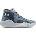 thumbnail image 3 of Under Armour Men's Spawn Mid Basketball Shoe, Ash Gray/Harbor Blue, 7 D(M) US, 3 of 4
