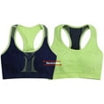 thumbnail image 2 of ToBeInStyle Women's Reversible Compression Double Layered Sports Bras X-Large, Neon Green/Navy, 2 of 5