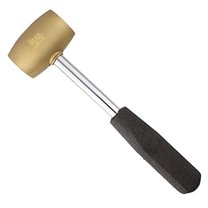 The Beadsmith Brass Head Mallet - Metal Elements - 10 Inches Long, 2LB Head with a 38mm Face - Brass & Sheet Metal Hammer for Dapping, Chasing & Light Stamping