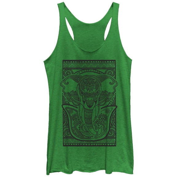 Women's Lost Gods Boho Elephant Print Racerback Tank Top