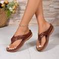 thumbnail image 4 of Pandaie Orthopedic Sandals for Women 2026 Dressy Arch Support Wedge Platform Sandal Wide Width Flip Flops Summer Boho Beach Shoes Brown 6, 4 of 9