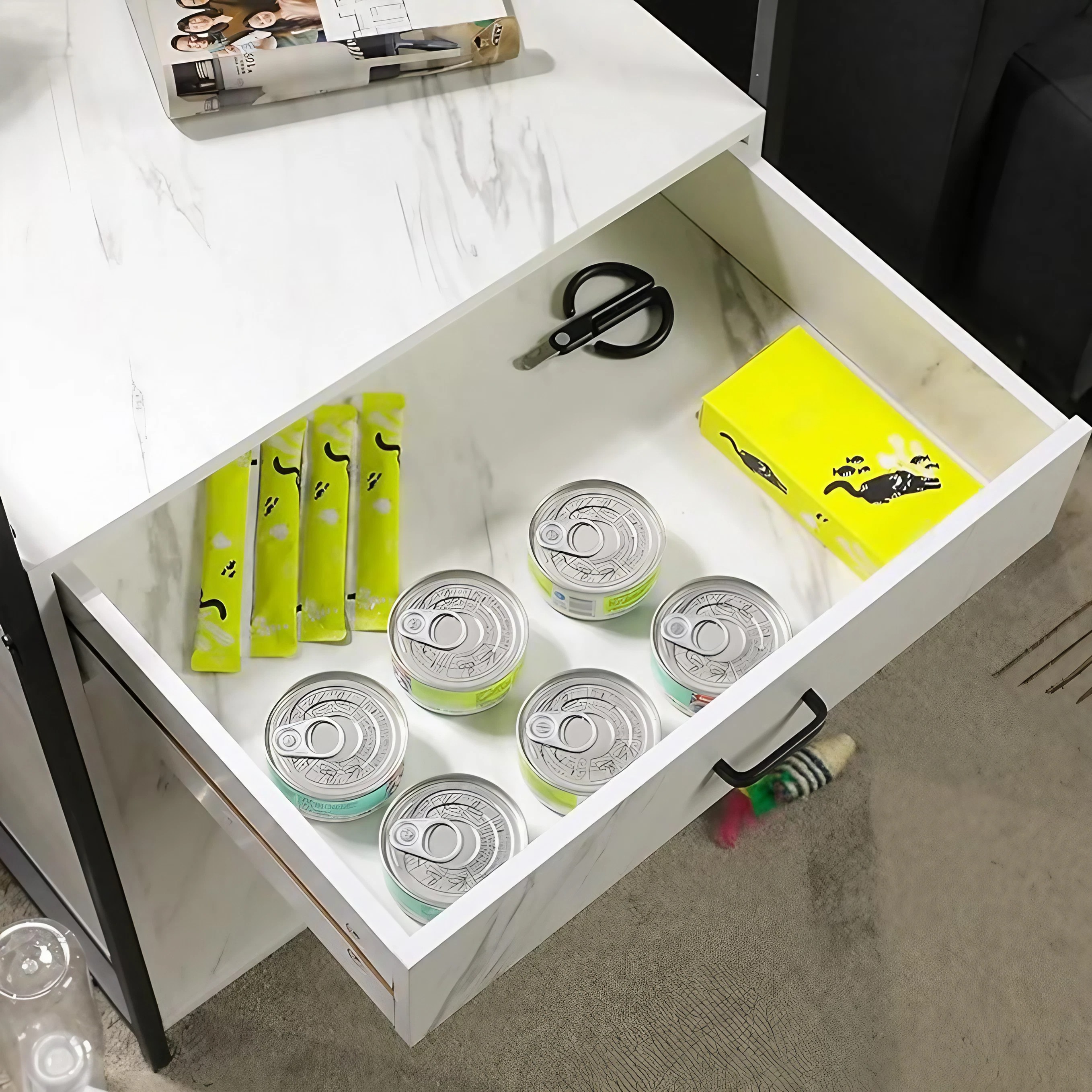 Cat Litter Box Enclosure with Storage Drawer