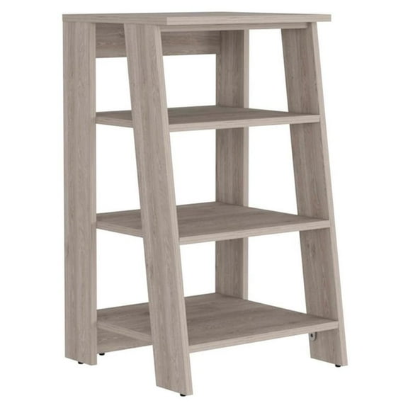 Atlin Designs Modern Wood Linen Cabinet with 4-Shelf in Light Gray