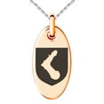 thumbnail image 1 of Stainless Steel Arm Armor Leadership Coat of Arms Shield Engraved Small Oval Charm Pendant Necklace, 1 of 1