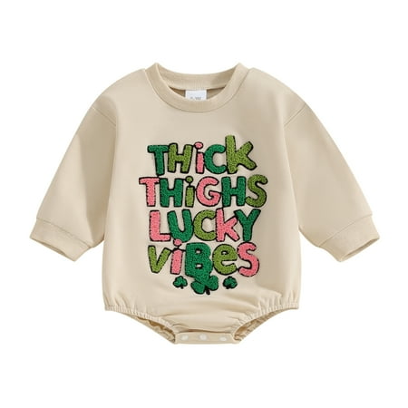 

Bagilaanoe Newborn Baby Girl Oversized Romper Sweatshirt Long Sleeve Bodysuits Letter Embroidery Pullover 3M 6M 12M 18M Infant Casual Tee Tops
