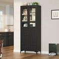 thumbnail image 5 of Luku Vertical Storage Cabinet with Glass Door 71" Tall 5-Tier Adjustable Shelf Cabinet for Home, 5 of 9