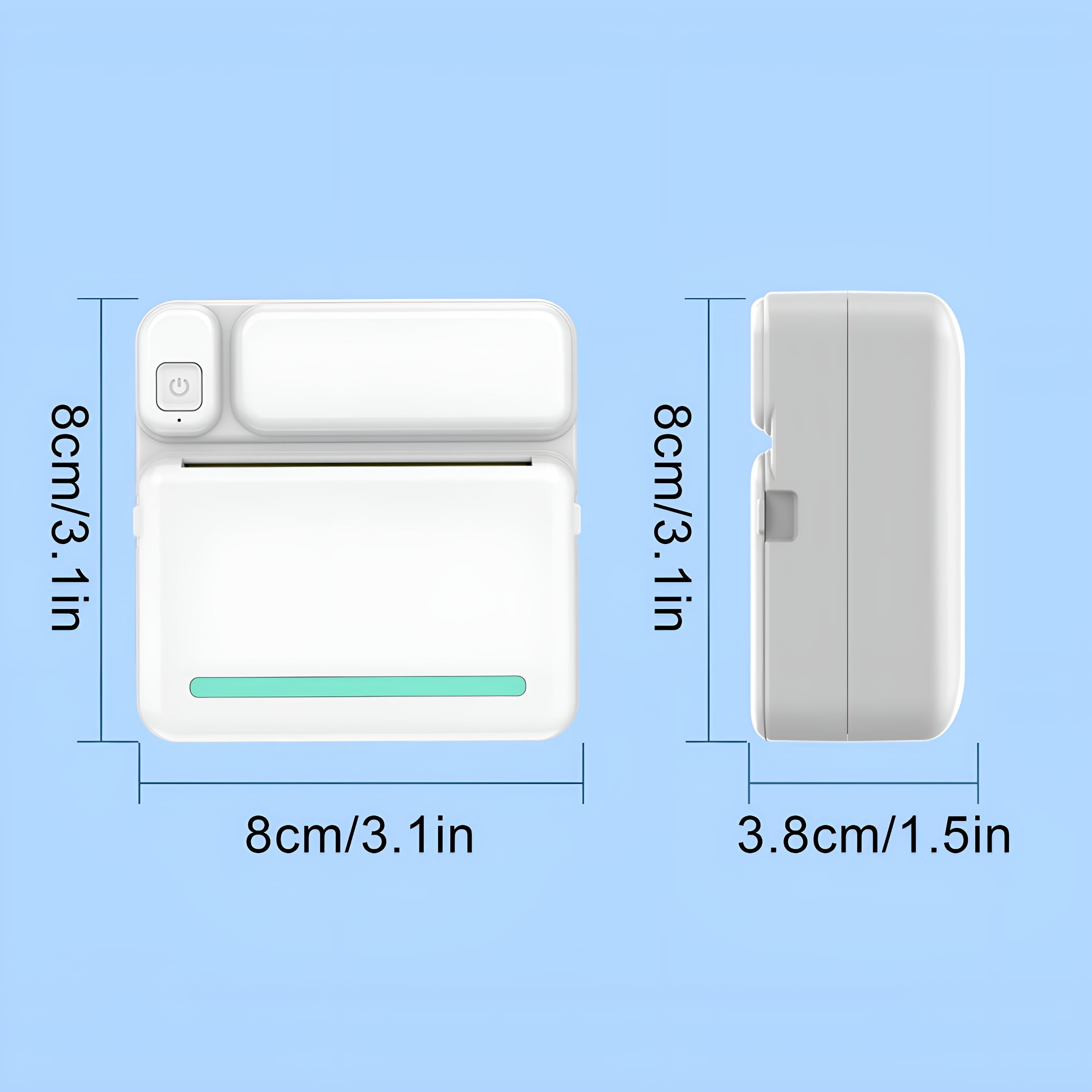 CURYMAY Mini Portable Thermal Printer, Bluetooth Wireless Photo And Label Printer for Ios Android, Inkless Instant Printing for Photos Notes And Lists, Compact Travel Companion for Organization