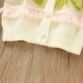 thumbnail image 5 of IVEYRTF Girls Fleece-Lined Knit Sweater Top and Skirt Set Long Sleeve Color Blocked Casual Fall Winter Comfortable Fit Outwear 2 Piece Outfit for Kids 1-7 Years(Green#1,3 Years), 5 of 7