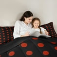 thumbnail image 5 of Manfei Cartoon Polka Dots Bedding Comforter Set,Cartoon French Style Twin Comforter Sets,Red Black Bedding Set For Children,Breathable Home Decor Reversible,2 Pieces, 5 of 8