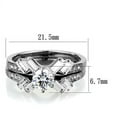 thumbnail image 2 of High polished (no plating) Stainless Steel Ring with AAA Grade CZ in Clear for Women Clear Stone Color Style TK1856 Size 5, 2 of 4
