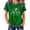 Army Green, variant on 250 Anniversary USA Women's Shirt, 1776-2026 Patriotic America Heart Graphic Tee, Faux Denim Trim Short Sleeve Top, Casual Independence Day Apparel