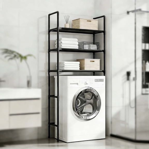 3-Tier Over Washer and Dryer Shelves, Over Washer Shelf, Washing Machine Storage Rack - Adjustable Shelving for Small Spaces