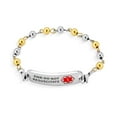 thumbnail image 2 of Bling Jewelry Womens Identification Medical ID Bracelet Stainless Steel Ball Bead Chain 7.5 Inch, 2 of 4