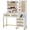 Gold, variant on Acekid Modern Vanity Makeup Desk with Lighted Mirror – 5 Drawers, Built-in Lights, Power Outlet, Makeup Table for Bedroom